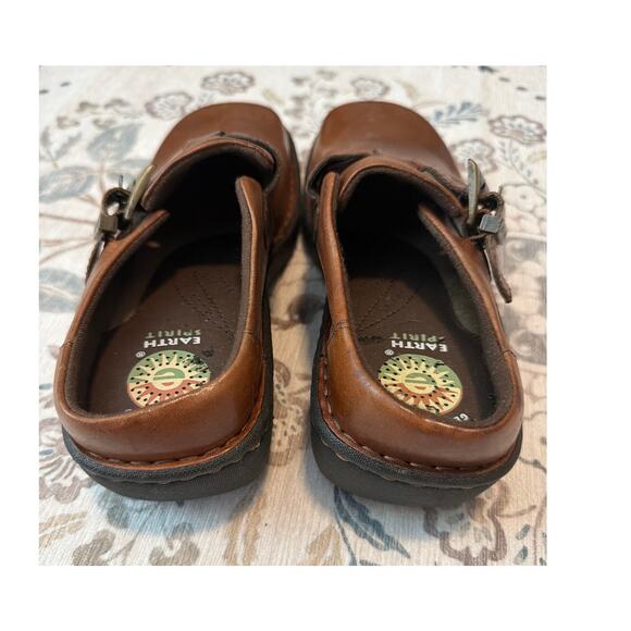 EARTH SPIRIT Women's Size 9.5 Gelron 2000 Hickory II Brown Leather Mule Clog - Picture 4 of 6